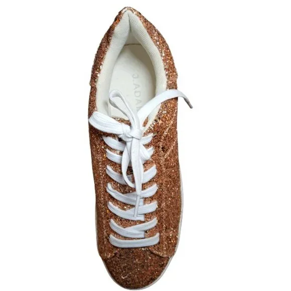 J. ADAMS Gold Glitter Platform Sneakers Size 7.5M - Like New. - Picture 4 of 9